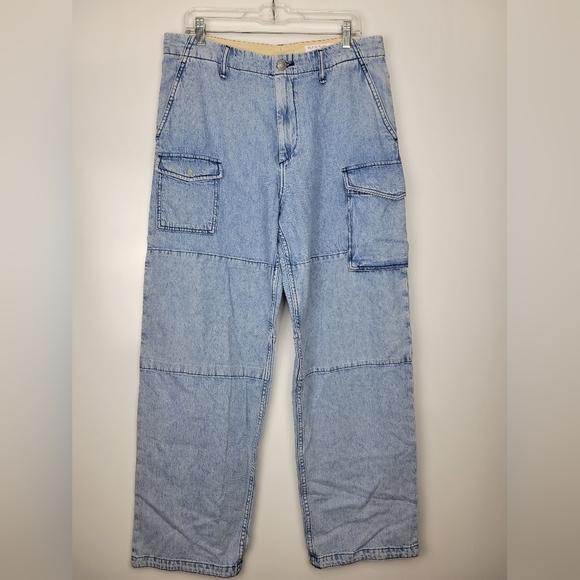 NWT Rag & Bone Nora High Rise Wide Leg Cargo Jean in Lakeside Size 30 - Picture 2 of 12